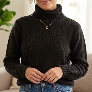 DKR Quite Luxury Textured Cable Knit Sweater Intricate Pattern European Chic